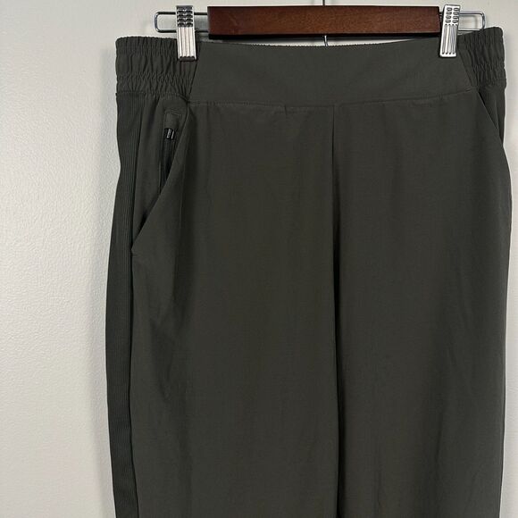 Athleta Brooklyn Jogger Pants Womens Size 10/T Olive Ribbed Green 10 Tall - Picture 2 of 4